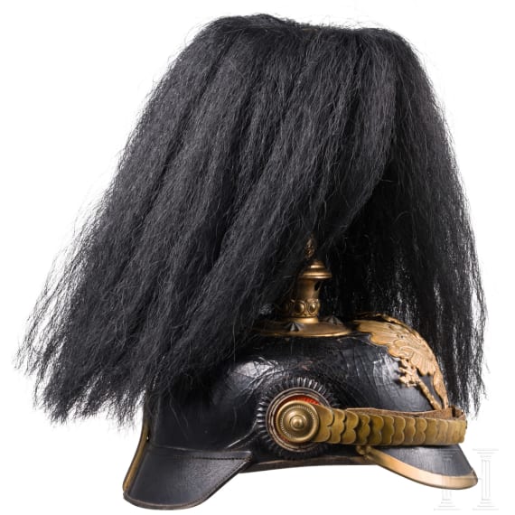 Helm f&uuml;r Offiziere der Infanterie, mit Paradebusch, um 1910