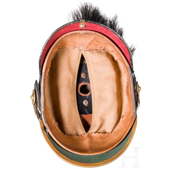 Helm f&uuml;r Offiziere der Infanterie, mit Paradebusch, um 1910