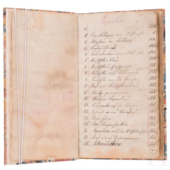 K&ouml;nigin Augusta Garde-Grenadier-Regiment Nr. 4 - Kriegstagebuch, datiert 9.11.1869 - 27.1.1872
