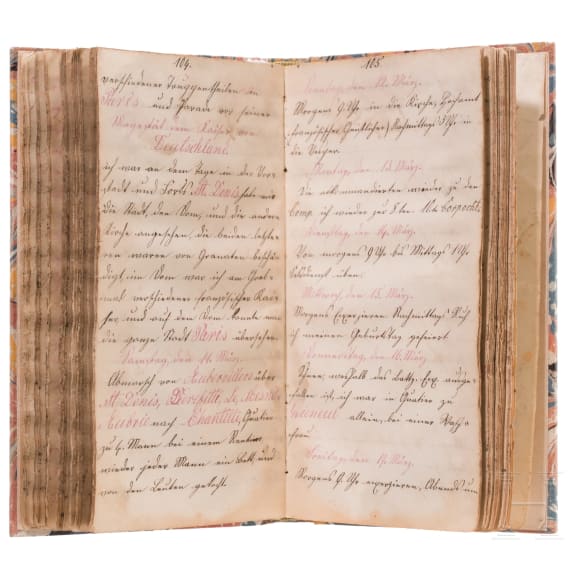 K&ouml;nigin Augusta Garde-Grenadier-Regiment Nr. 4 - Kriegstagebuch, datiert 9.11.1869 - 27.1.1872
