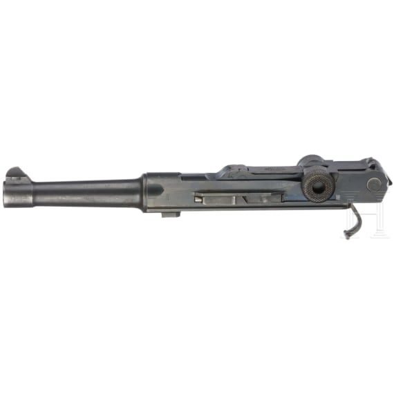 A conversion unit for a Luger pistol by DWM in Cal. 7.65Luger