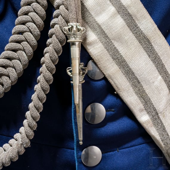 Waffenrock f&uuml;r einen Oberstleutnant als Fl&uuml;geladjutant, um 1900