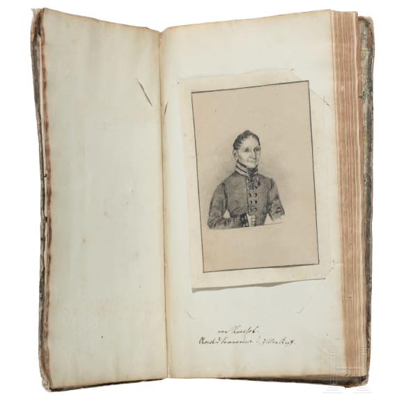 Album mit handgezeichneten Offiziersportraits, um 1830 - 1850