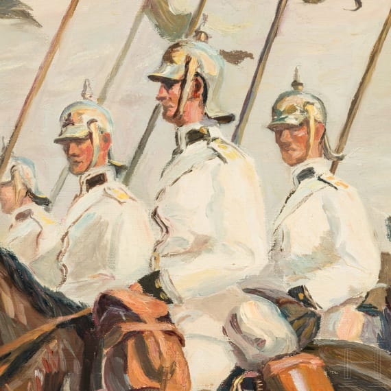 Lanzenreiter des Leib-K&uuml;rassier-Regiments Nr. 1 - Gem&auml;lde nach Angelo Jank, 1966
