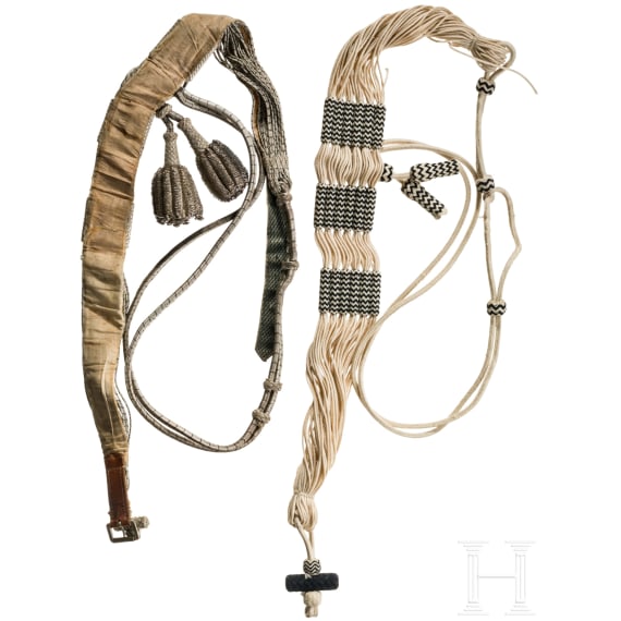 Zwei Sch&auml;rpen f&uuml;r preu&szlig;ische Husaren, um 1900