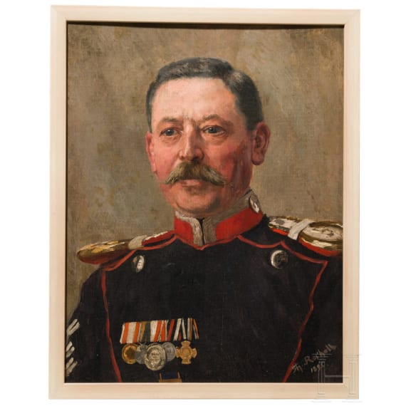 Theodor Rocholl (1854 - 1933), Portrait eines Wachtmeisters im Westf&auml;lischen Ulanen-Regiment Nr. 5, datiert 1895