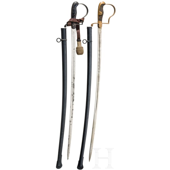 Two sabres of the W&uuml;rttemberg field artillery, from 1905 onwards