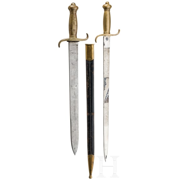 Two artillery fascine knives, 19th century