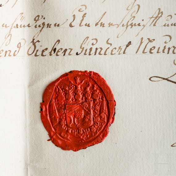 Generalmajor Carl Friedrich von Kerner (1775 - 1840) - patent to Lieutenant 1794 signed by Duke Ludwig Eugen and to General Major 1811 signed by King Friedrich of W&uuml;rttemberg