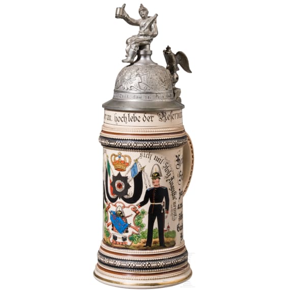 A reservist mug of Reservist Heinrich Staben of Queen Augusta Guards Grenadier Regiment No. 4, 1907