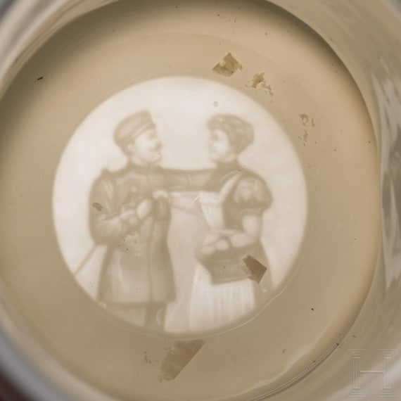 Three reservist mugs, guard dragoons, hunters on horseback and navy, 1905 - 1913
