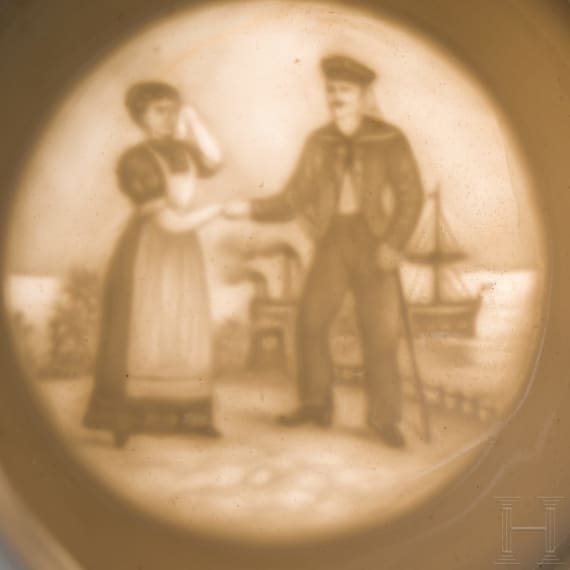 Three reservist mugs, guard dragoons, hunters on horseback and navy, 1905 - 1913