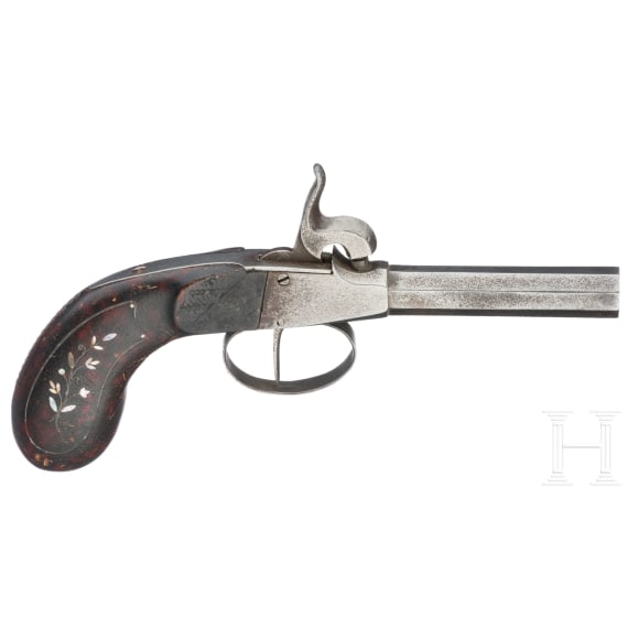 Five percussion pocket pistols, France/England, circa 1850