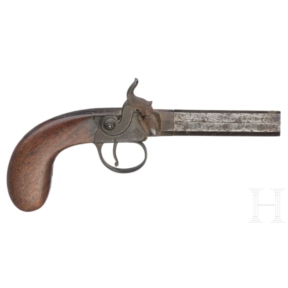Five percussion pocket pistols, France/England, circa 1850