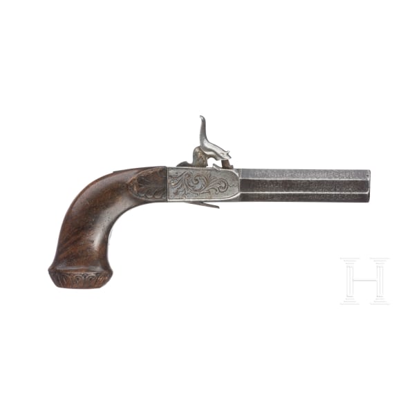 Five percussion pocket pistols, France/England, circa 1850