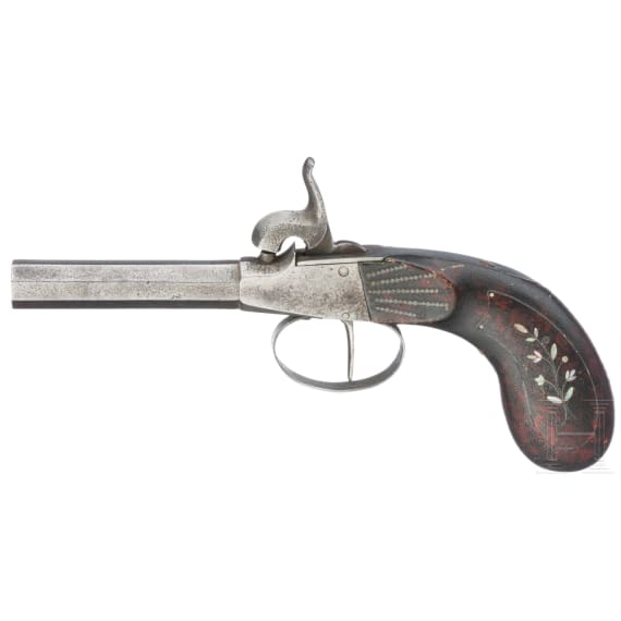 Five percussion pocket pistols, France/England, circa 1850