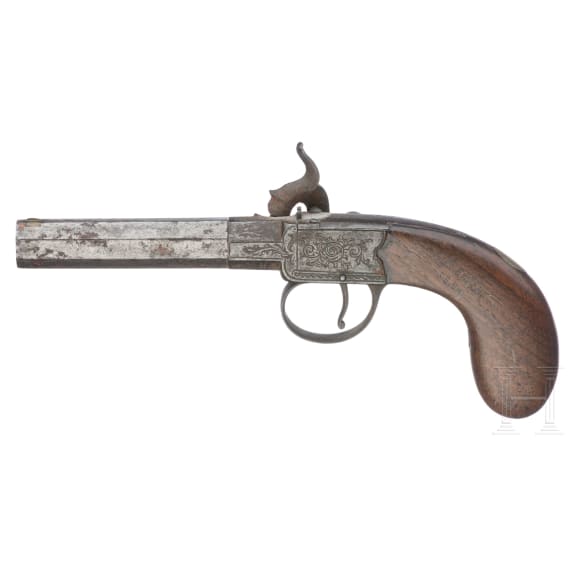 Five percussion pocket pistols, France/England, circa 1850