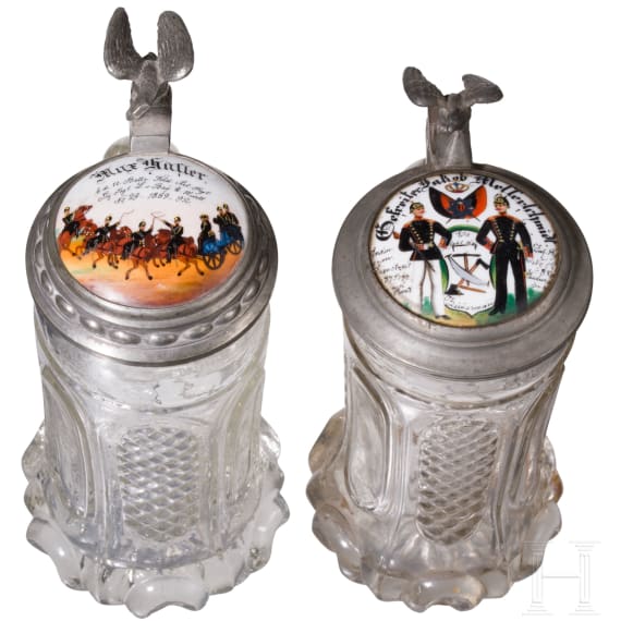 Four early reservist mugs from W&uuml;rttemberg regiments