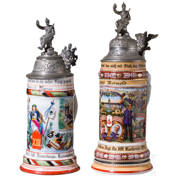 Two rare W&uuml;rttemberg reservist mugs