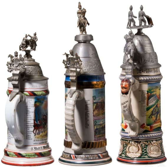 Three reservist mugs from Ludwigsburg artillery regiments