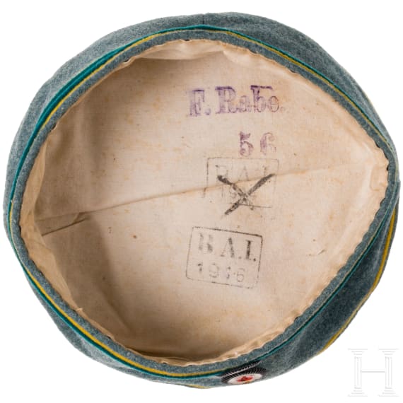 A field cap for Prussian Jaegers on horseback, dated 1916
