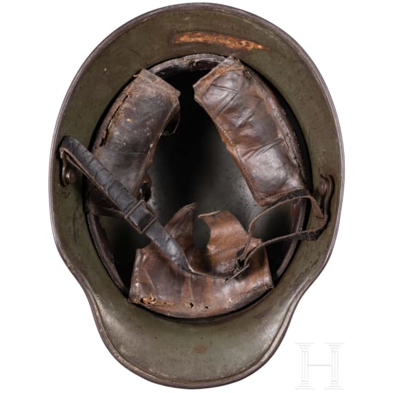 A steel helmet M 16 with camouflage painting