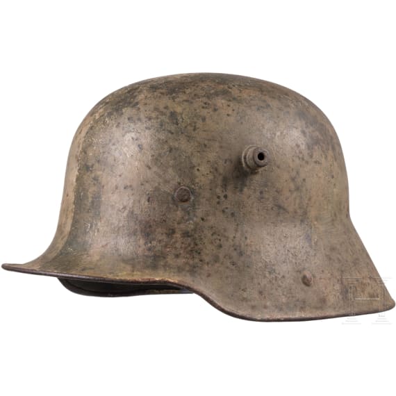 A steel helmet M 16 with remnants of camouflage paint