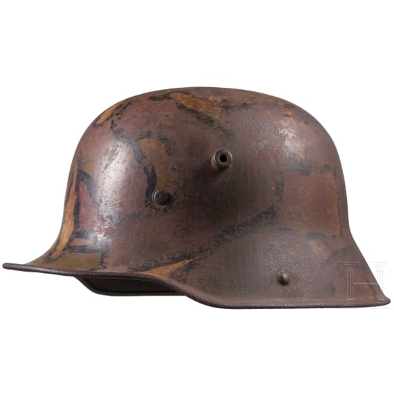 A steel helmet M 16 with remnants of camouflage paint