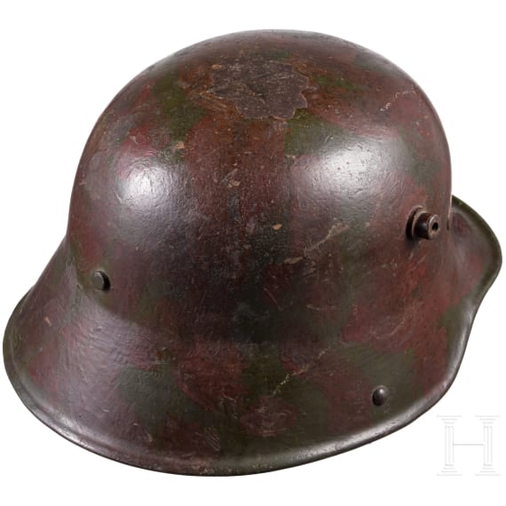 A steel helmet M 16 with camouflage painting