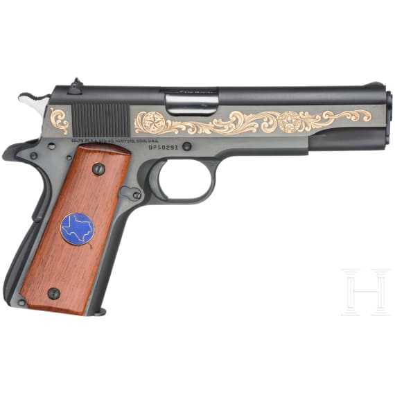Colt Mk IV Commemorative Texas Departement of Public Safety, in Holzkassette