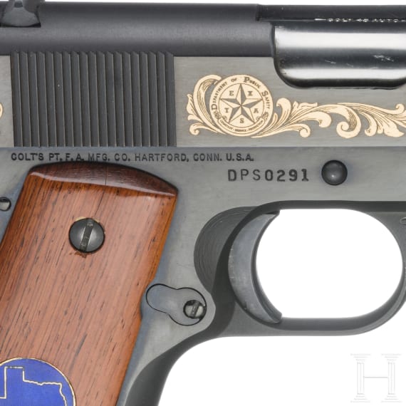 Colt Mk IV Commemorative Texas Departement of Public Safety, in Holzkassette