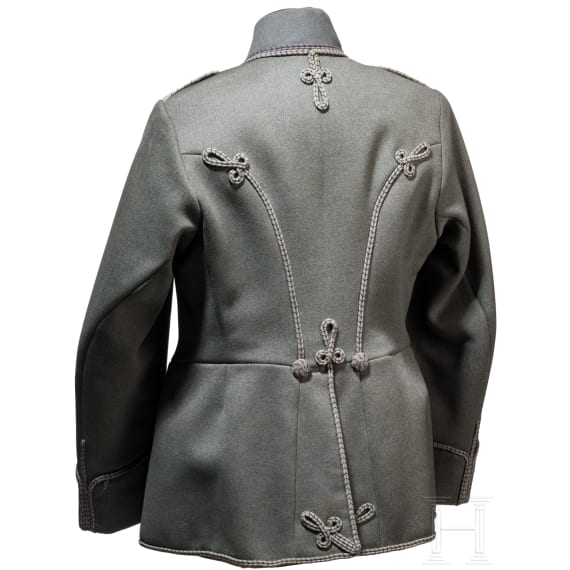 A field grey attila for officers in the Prince Bl&uuml;cher von Wahlstatt Hussar Regiment (Pomeranian) No. 5