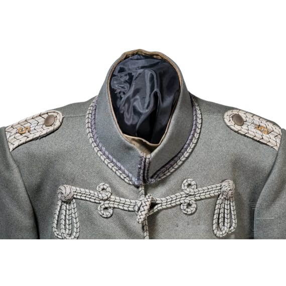 A field grey attila for officers in the Prince Bl&uuml;cher von Wahlstatt Hussar Regiment (Pomeranian) No. 5
