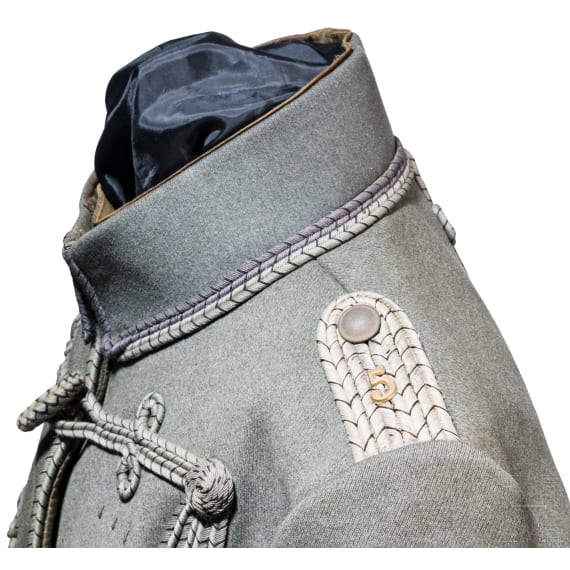 A field grey attila for officers in the Prince Bl&uuml;cher von Wahlstatt Hussar Regiment (Pomeranian) No. 5