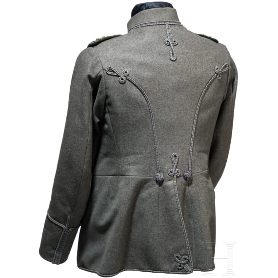 A field grey Attila for staff officers in the 2nd Westphalian Hussar Regiment No. 11, dated 1916