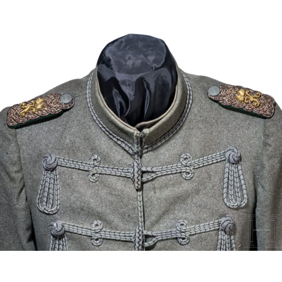 A field grey Attila for staff officers in the 2nd Westphalian Hussar Regiment No. 11, dated 1916