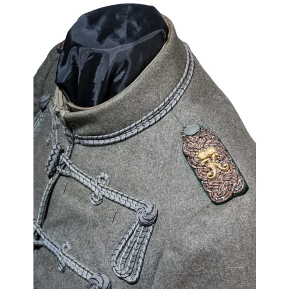 A field grey Attila for staff officers in the 2nd Westphalian Hussar Regiment No. 11, dated 1916