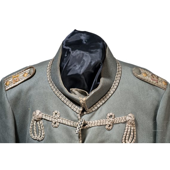 A field grey attila for officers in the Thuringian Hussar Regiment No. 12