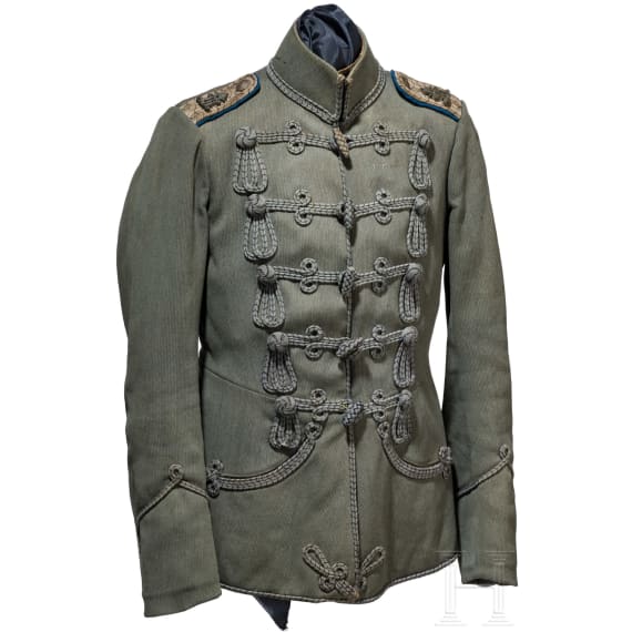 A field grey attila for a lieutenant in Hussar Regiment No. 16