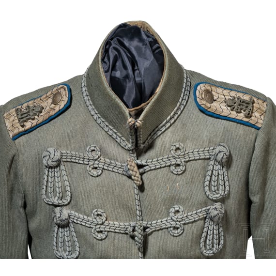 A field grey attila for a lieutenant in Hussar Regiment No. 16
