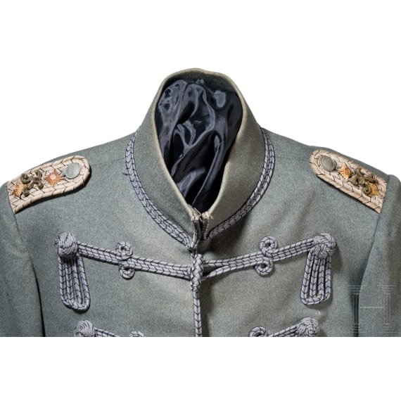 A field grey attila for officers of the Prussian Hussars