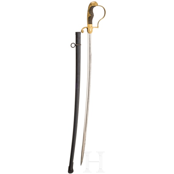 An artillery officer's sabre with inscription, dated 1914 - 1915