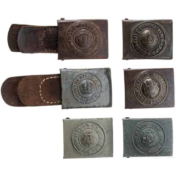 Six belt buckles for the field-grey uniform