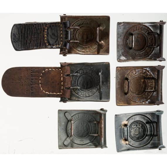 Six belt buckles for the field-grey uniform