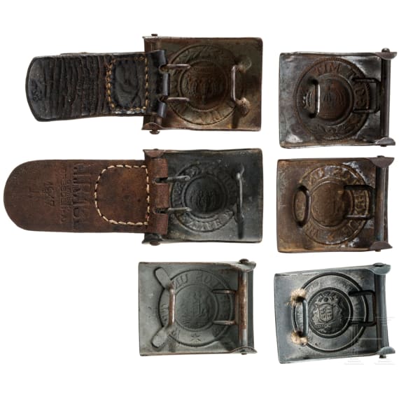 Six belt buckles for the field-grey uniform