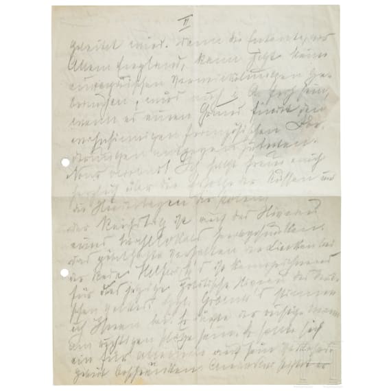General Kurt von Morgen (1858 - 1928) - zweiter Teil eines handschriftlichen Briefes