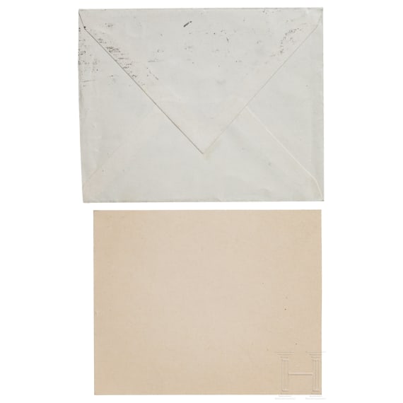 Reichskanzler Hans Luther (1879 - 1962) - eigenh&auml;ndige Unterschrift auf einer Karte, dabei das &Uuml;bersendungskuvert an die Sammlerin 1925
