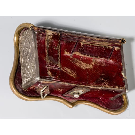 Silberner Kartuschkasten f&uuml;r Offiziere der Kavallerie, um 1900