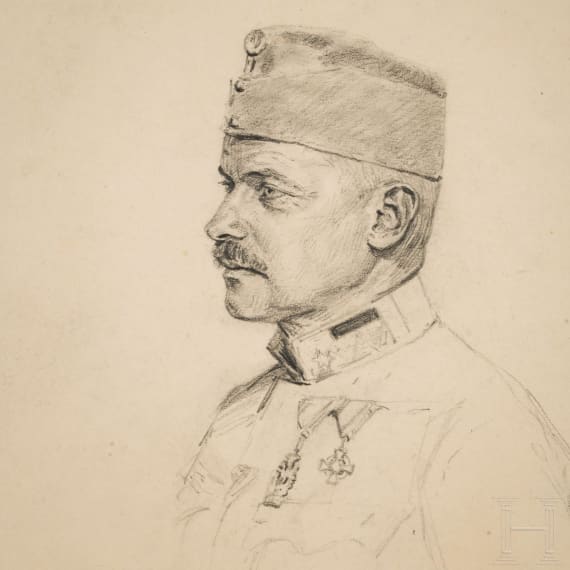 Richard Benno Adam (1873 - 1937), zwei Offiziersportraits, datiert 1915