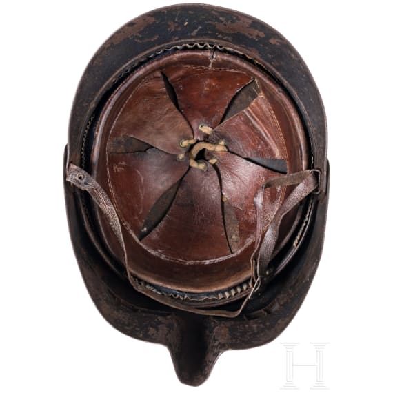 A steel helmet M 15 &ldquo;Adrian&rdquo;, with flip-up face shield